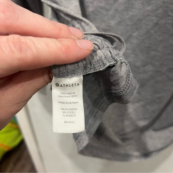 Athleta Top Women's Large Gray Encore Cinch Long Sleeve Neutral Minimalist - Picture 7 of 10